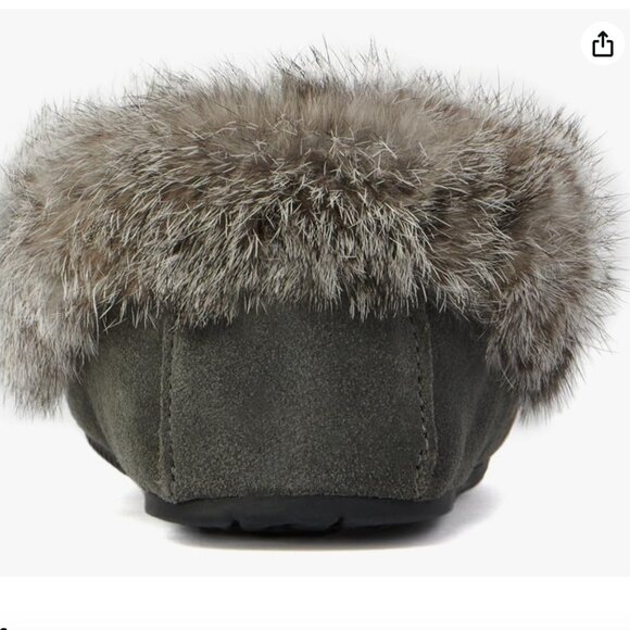 Manitobah Street Moccasin Outdoor Slipper, Fleece-Lined, Suede Leather, Charcoal - Picture 5 of 10